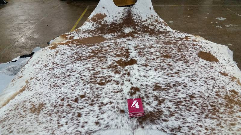 Salt & Pepper Brown & White Premium Brazilian Hide, XL CH17N W