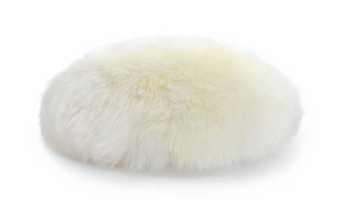 Virgin Australian Sheep Fur 16” Round Pillow VSF16DPLS W