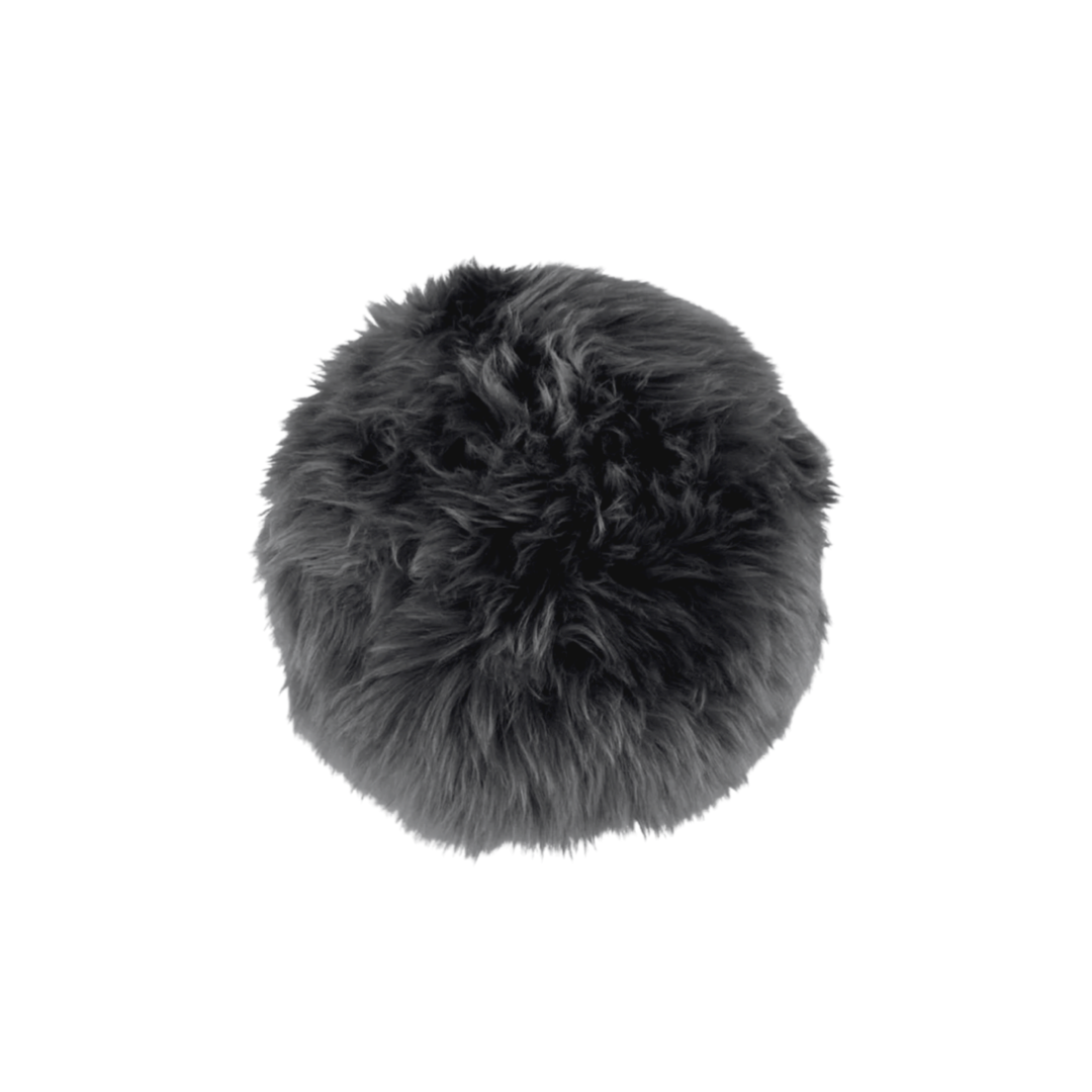 Virgin Australian Sheep Fur 16” Round Pillow VSF16DPLS W