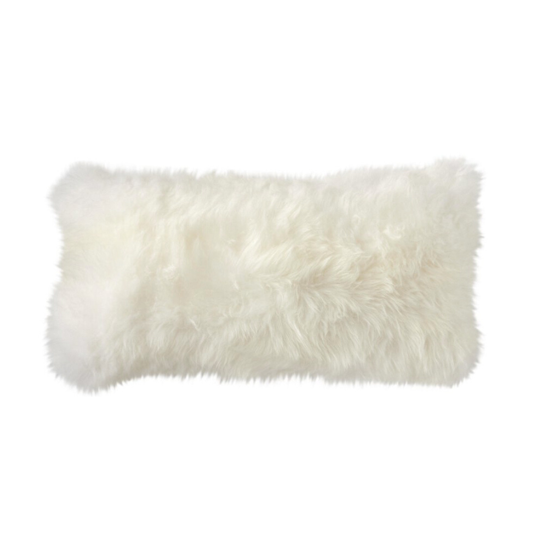 Virgin Australian Sheep Fur 12”x20” Lumbar Pillow VSF1220PLS W