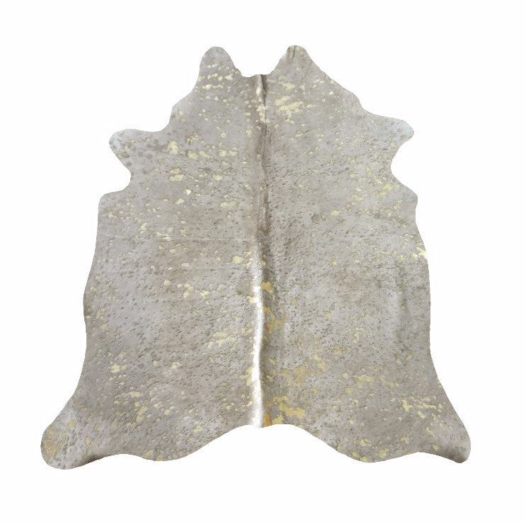 White Devore Gold Acid Washed Premium Brazilian Cowhide, XL CH04DVN W