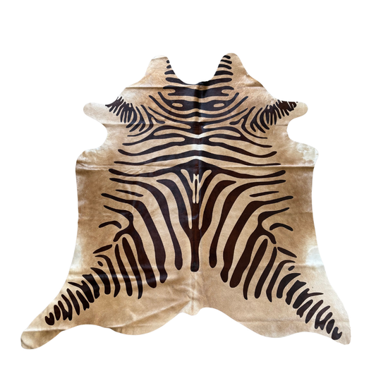 Brown Zebra Premium Brazilian Cowhide, XL #0454 6'x6'