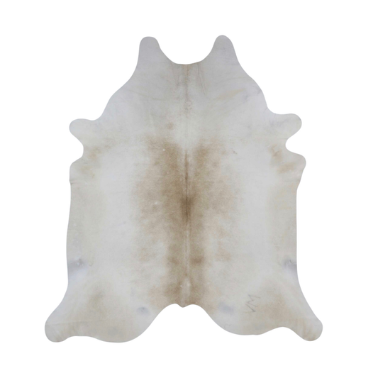 Beige & White Premium Brazilian Hide, XL #048 6'1" x 7'