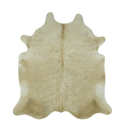 Medium Beige Solid Premium Brazilian Hide, XL #0915 6'x7'