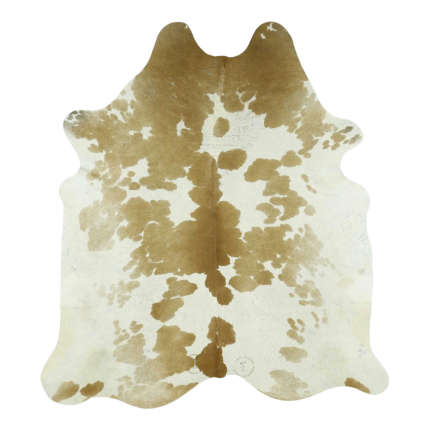Beige & White Premium Brazilian Hide, XL #1344 6'1" x 7'