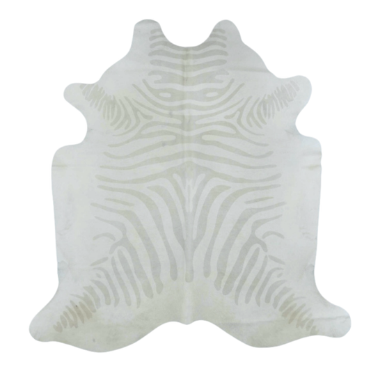 Grey & White Zebra Premium Brazilian Cowhide, XL CH38SW #1706 6'1"x7'1"