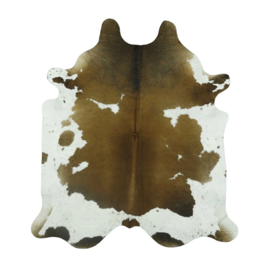 Brown & White, Dark Premium Brazilian Hide, XL #2719 6'x7'