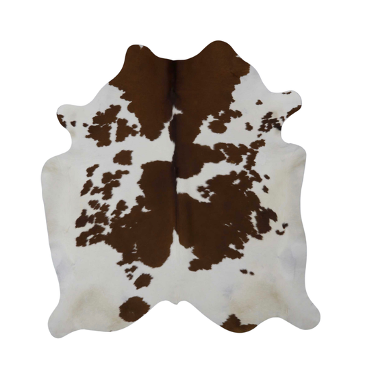 Brown & White, Dark Premium Brazilian Hide, XL #381 6'x6'