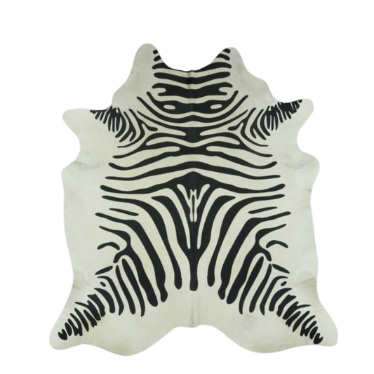 Black & White Zebra Premium Brazilian Cowhide, XL #4754 6'x6'