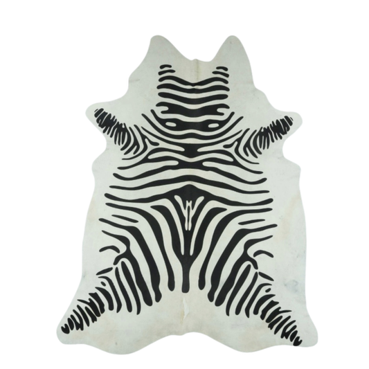 Black & White Zebra Premium Brazilian Cowhide, XL #5038 6'x7'