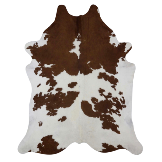 Brown & White, Dark Premium Brazilian Hide, XL #523 7'x8'
