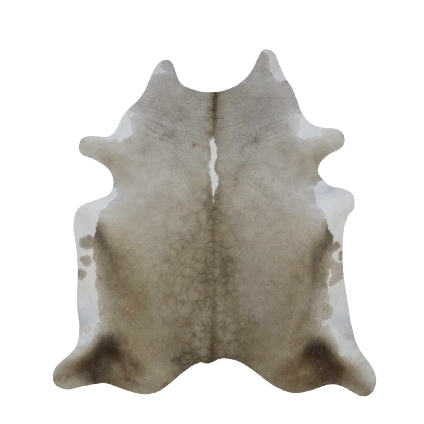 Mushroom and White Premium Brazilian Hide, XL #555 6'1"x7'