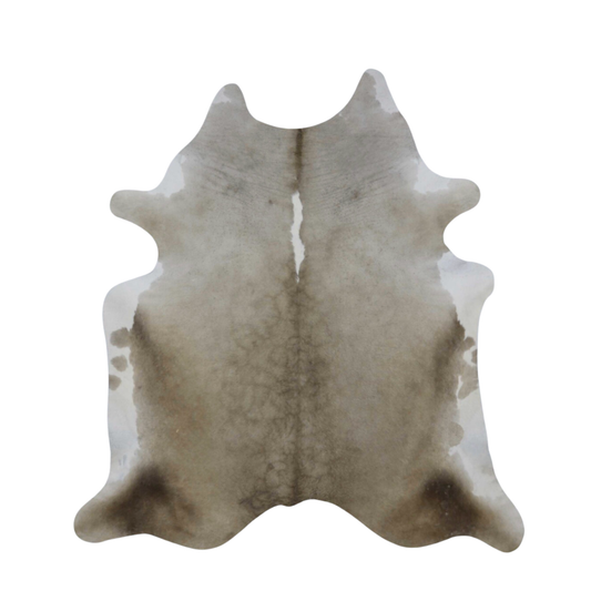Mushroom and White Premium Brazilian Hide, XL #555 6'1"x7'