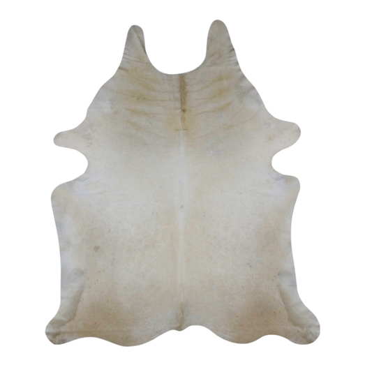 Light Beige Solid Premium Brazilian Hide, XL #906 6'x7'