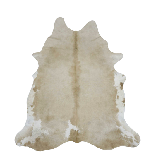 Mushroom and White Premium Brazilian Hide, XL #923 7'x7'5"