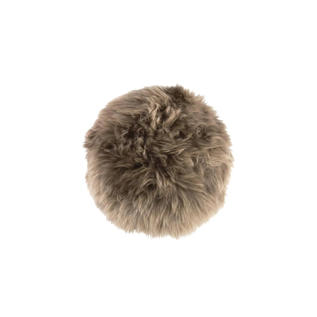 Virgin Australian Sheep Fur 16” Round Pillow VSF16DPLS W