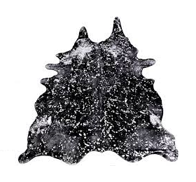 Black Devore Silver Acid Washed Premium Brazilian Cowhide, XL CH22DVD W