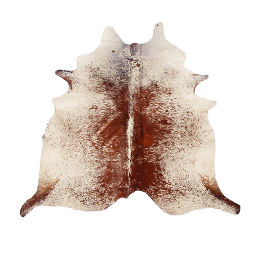 Salt & Pepper Brown & White Premium Brazilian Hide, XL CH17N W
