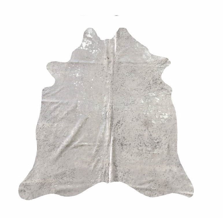 White Devore Silver Acid Washed Premium Brazilian Cowhide, XL CH05DVN W