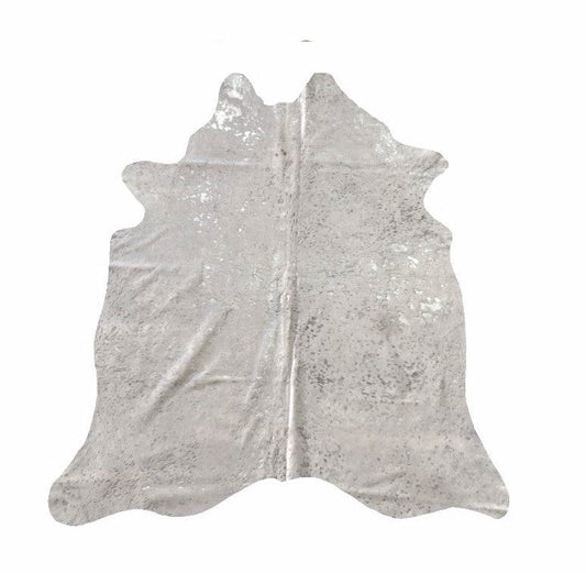 White Devore Silver Acid Washed Premium Brazilian Cowhide, XL CH05DVN W